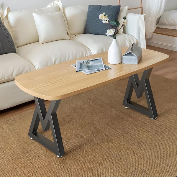 Angel Sar 11.8 in. L x 16 in. H Black Metal V-Shape Table Legs for