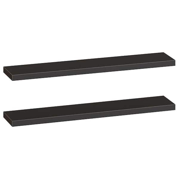 55 in. W x 7.9 in. D Floating Shelves Wall Mounted Shelf Set of 2 with Invisible Brackets Decorative Wall Shelf Black