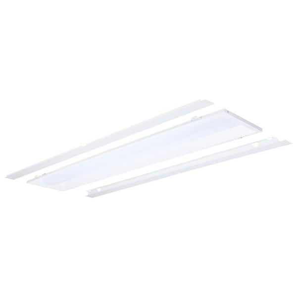 1 x 4 Matte White Integrated LED Center Basket Troffer Kit Selectable Wattage and Color Temperature Ceiling Light