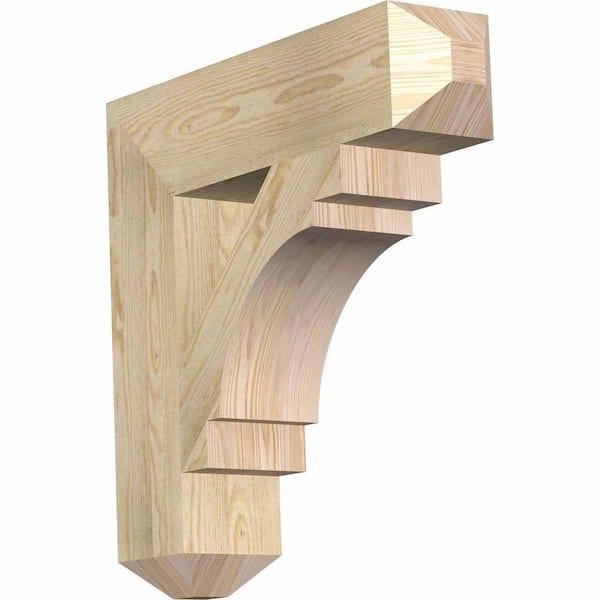 Ekena Millwork 6 in. x 26 in. x 26 in. Douglas Fir Merced Craftsman Rough Sawn Bracket