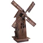 34 in. Wood Decorative Outdoor Lawn Decor Dutch Windmill