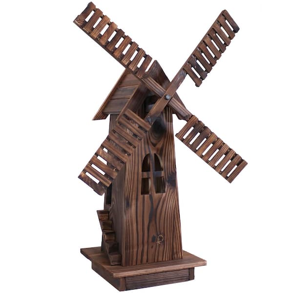 Sunnydaze 34 in. Wood Decorative Outdoor Lawn Decor Dutch Windmill
