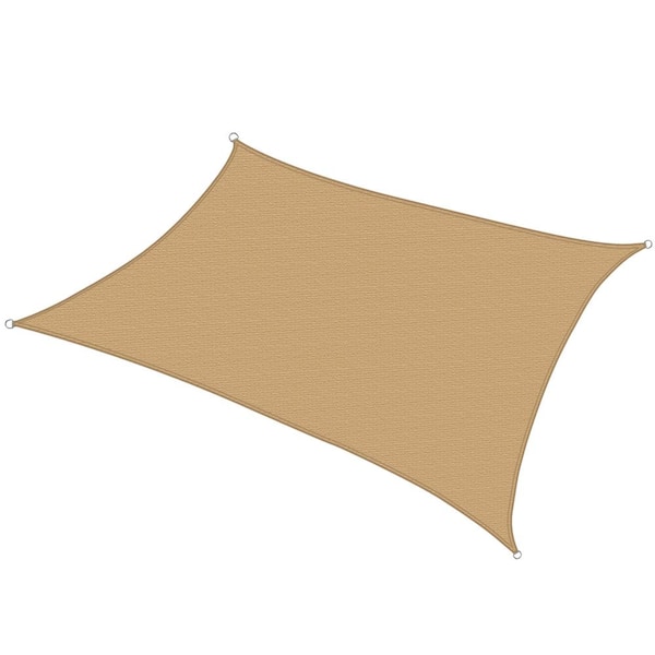 KHOMO GEAR 12 ft. x 16 ft. Beige Rectangular SunShade Sail with UV Proof Fabric