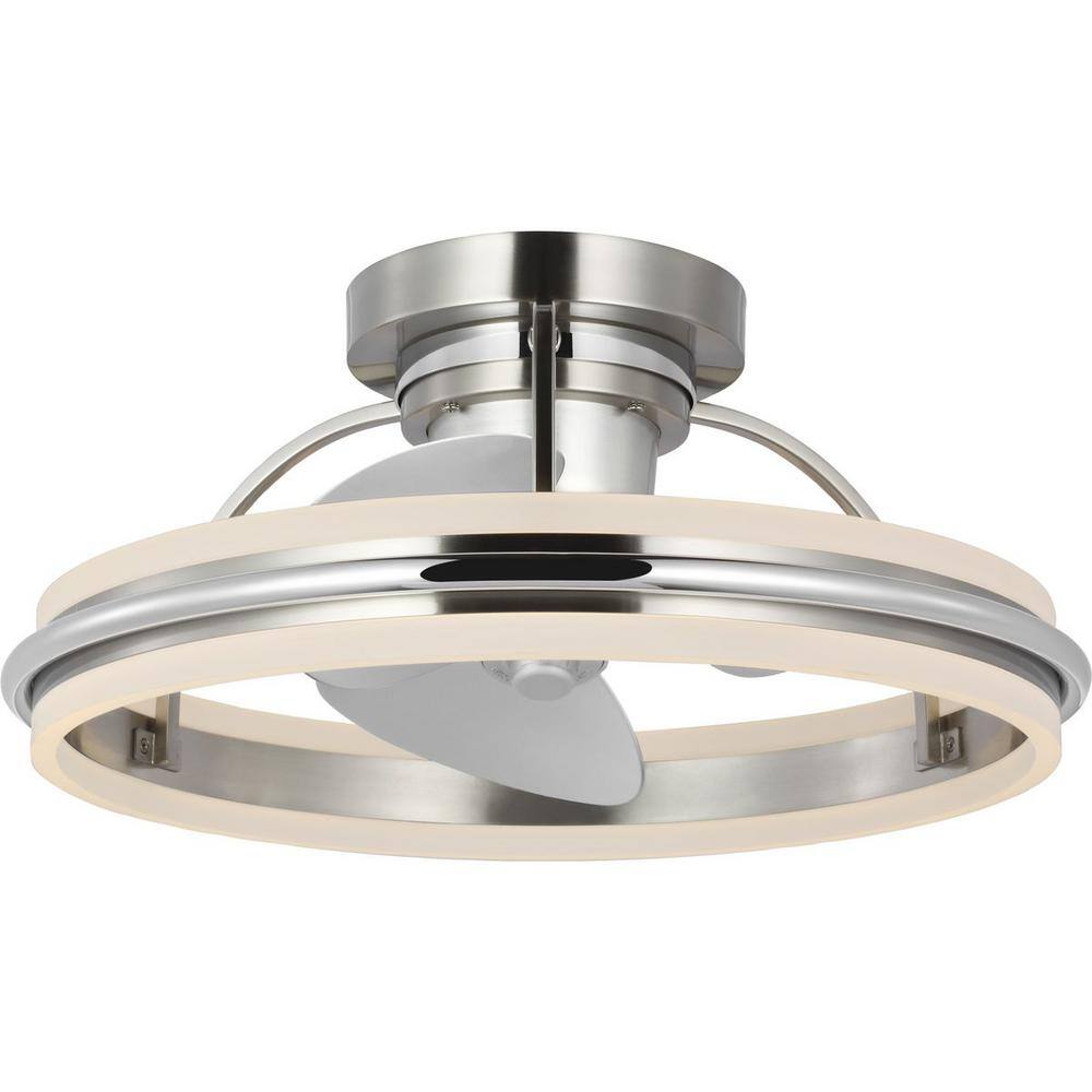 Brushed Nickel 21" LED Ceiling Fan with Remote and Lighting