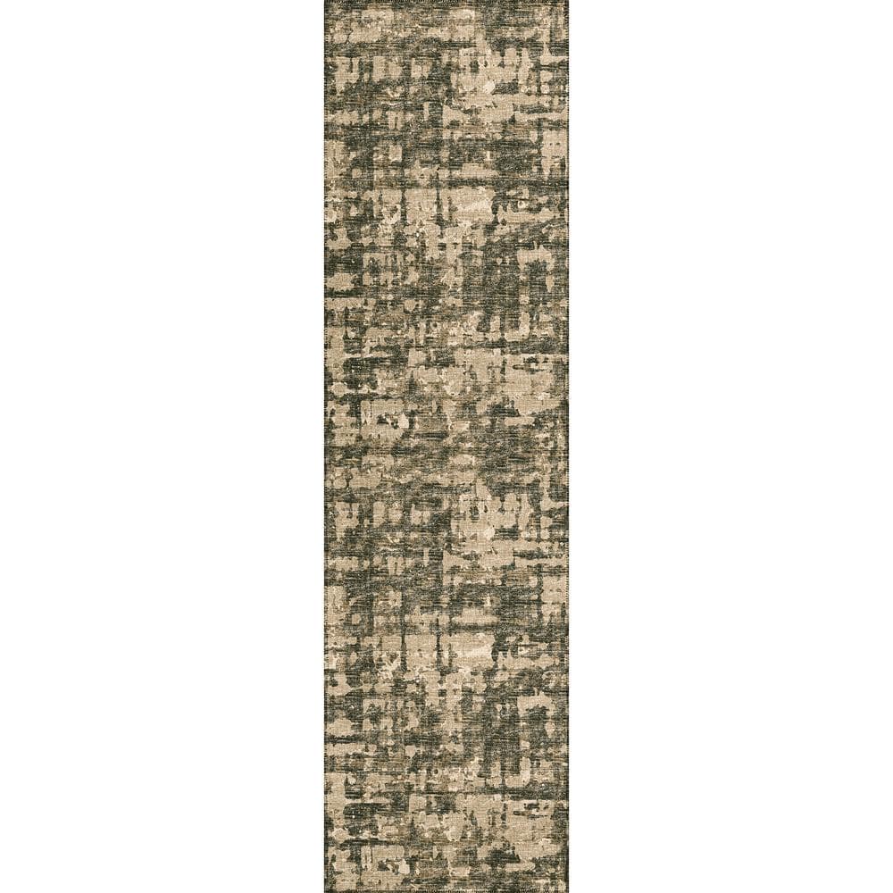 Bravado Earth 2 ft. 3 in. x 7 ft. 6 in. Geometric Indoor/Outdoor Washable A
