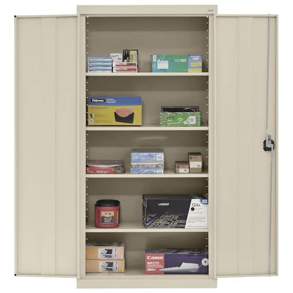Elite Series 36 in. W x 72 in. H x 24 in. D 22-Gauge 5-Shelf Steel Freestanding Garage Storage Cabinet in Putty