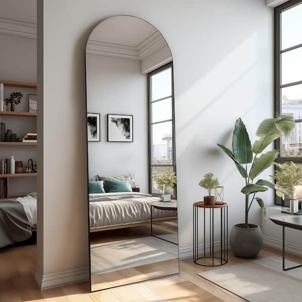 Bafode 24 in. W x 71 in. H Metal Framed Black Full Length Mounted Standing Mirror Floor Mirror