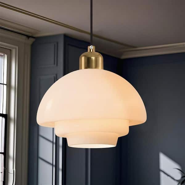 Mid Century Modern Pendant Light Kitchen Island Gold - Nordic Milk Glass Hanging Light Dining Table