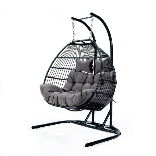 double egg chair black