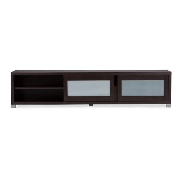 Baxton Studio Gerhardine Collection 70 in. Dark Brown Wood TV