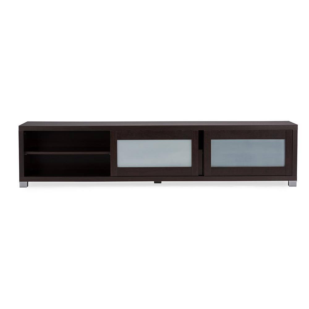 Espresso 73'' Modern Media Console with Cabinet Storage