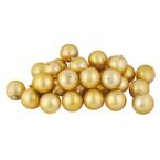 Matte Vegas Gold Shatterproof Christmas Ball Ornaments (12-Count)