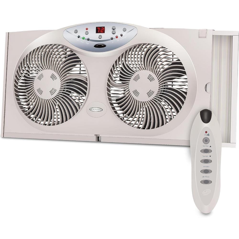 8.5 in. 3 Fan Speed Twin Window Fan with Reversible Airflow and Remote Cont