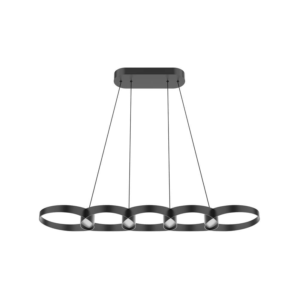 Modern Black Glass LED Indoor/Outdoor Pendant Light