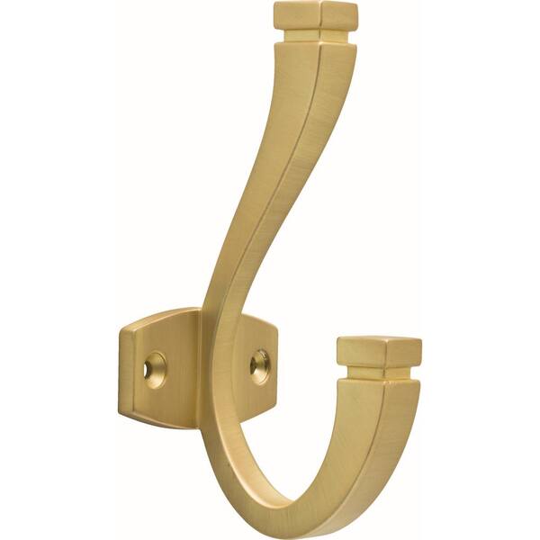 Liberty Warm Industrial 5 in. Brushed Brass Coat Hook