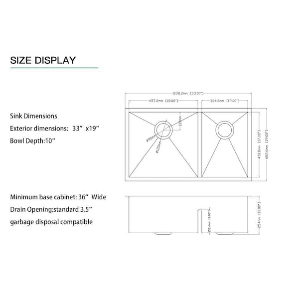 Have a question about Sarlai 33 in. Low-Divide Undermount Double