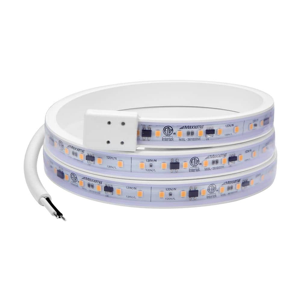 36'' White PVC Hardwired LED Under Cabinet Strip Light