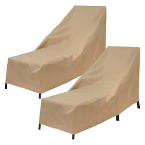 Basics Patio Chaise Lounge Cover, 2-Pack, 76 in. L x 27 in. W x 30 in. H, Khaki
