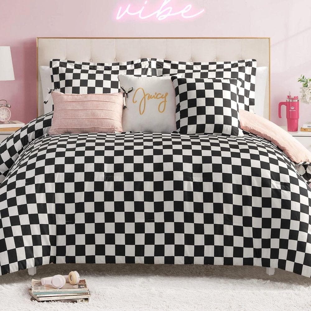 JUICY COUTURE Checkerboard 5-Piece Black/White Geometric