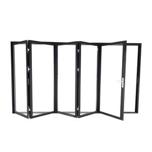 144 in. x 80 in. Black Left Swing/Outswing 5-Panels Bifold Patio Door