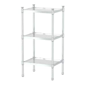 14.25 in. W x 28.25 in. H 3-Tier Rectangle Taboret in Chrome