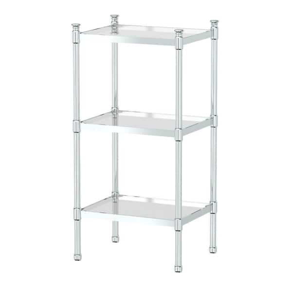 Gatco 14.25 in. W x 28.25 in. H 3-Tier Rectangle Taboret in Chrome