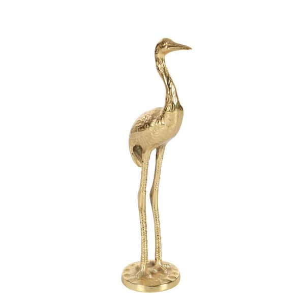 Gold Aluminum Flamingo Sculpture (Set of 2)