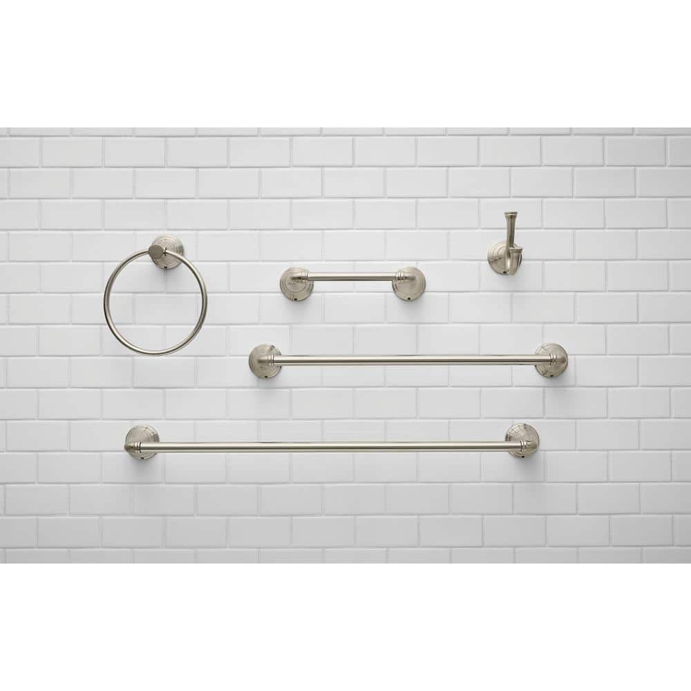 Delancey 24 Inch Brushed Nickel Wall Mounted Towel Bar