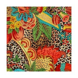 Jean Plout 'Floral Leopard 1' Canvas Unframed Photography Wall Art 35 in. x 35 in