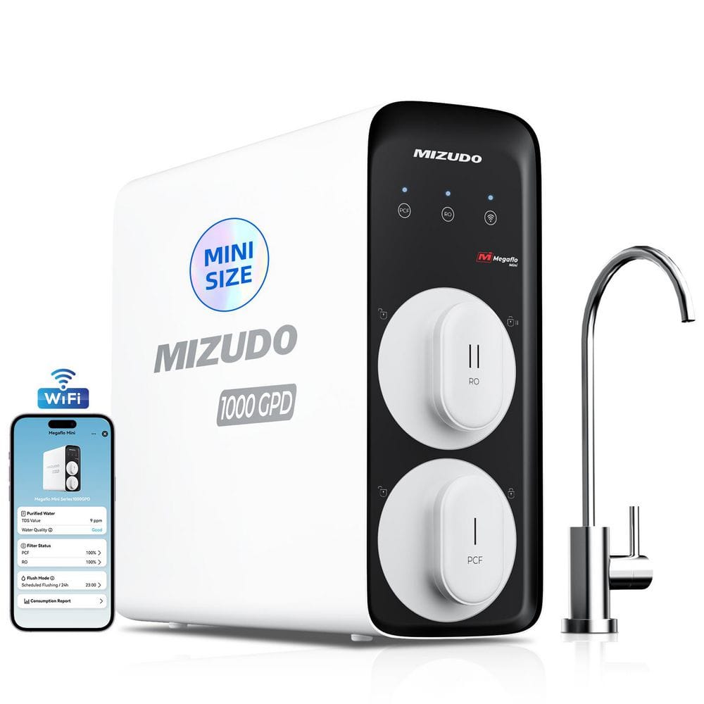 MIZUDO Megaflo Mini WiFi 8-Stage Tankless Reverse Osmosis System ...