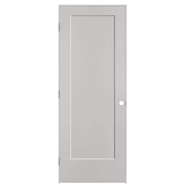 Masonite 30 in. x 80 in. 1-Panel Lincoln Park Right-Hand Hollow Core Silver Bullet Molded Composite Single Prehung Interior Door