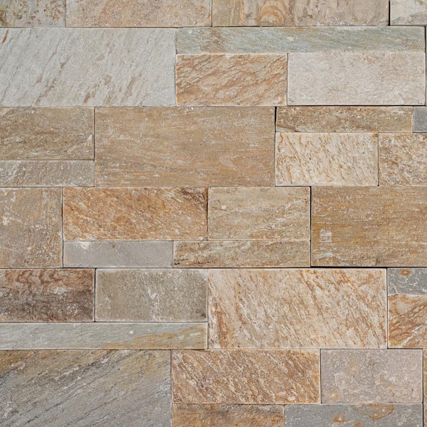 MSI Golden Honey Ledger Panel 9 in. x 24 in. Splitface Quartzite Wall ...