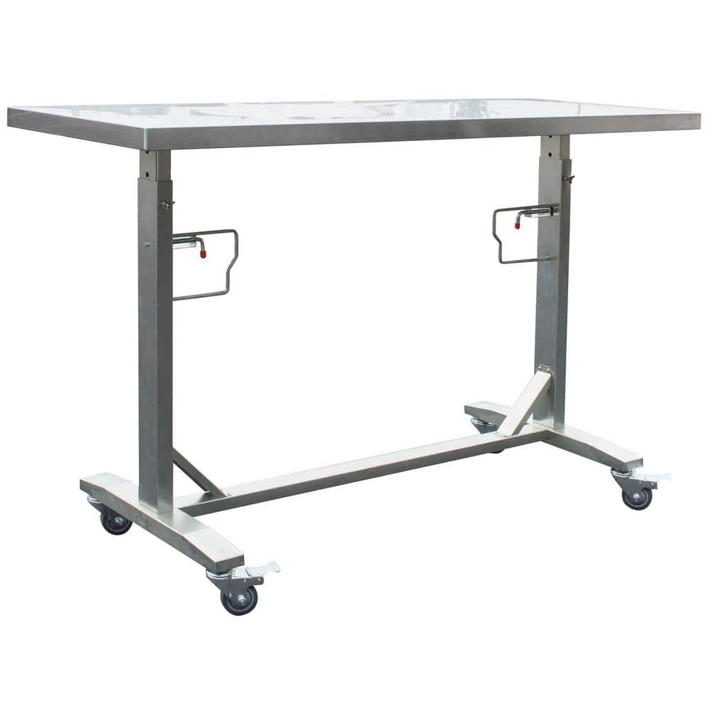 adjustable height metal table