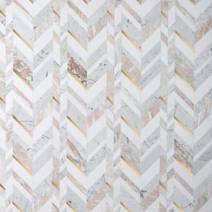 Tyra Rosa 11.81 in. x 18.89 in. Polished Marble Wall Mosaic Tile (1.55 sq. ft./Each)