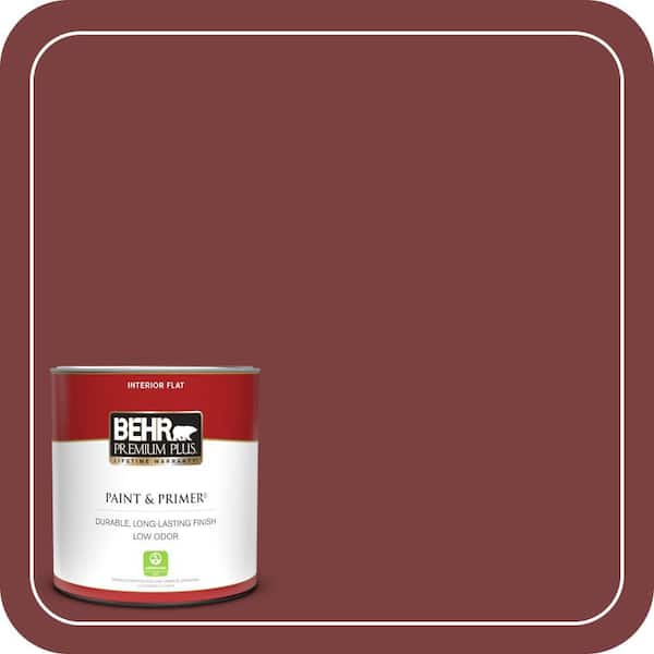 BEHR PREMIUM PLUS 1 qt. Home Decorators Collection #HDC-CL-11 January Garnet Flat Low Odor Interior Paint & Primer