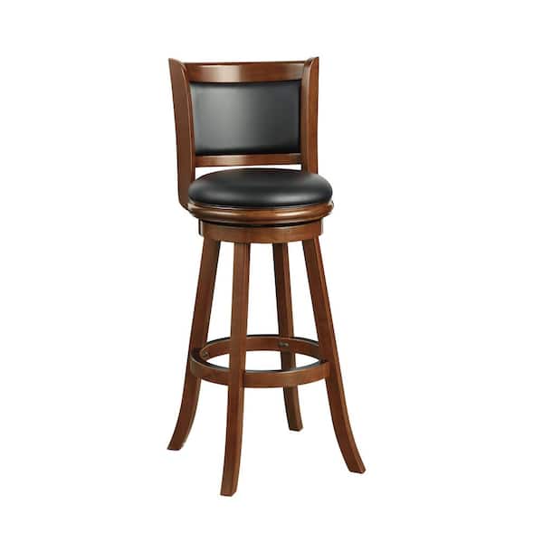 Swivel Bar Stool With Faux Leather Seat, Types Of Wood Bar Stools