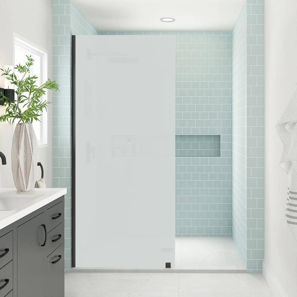 Elyse XL Oil Rubbed Bronze Frameless Shower Door with Frosted Glass