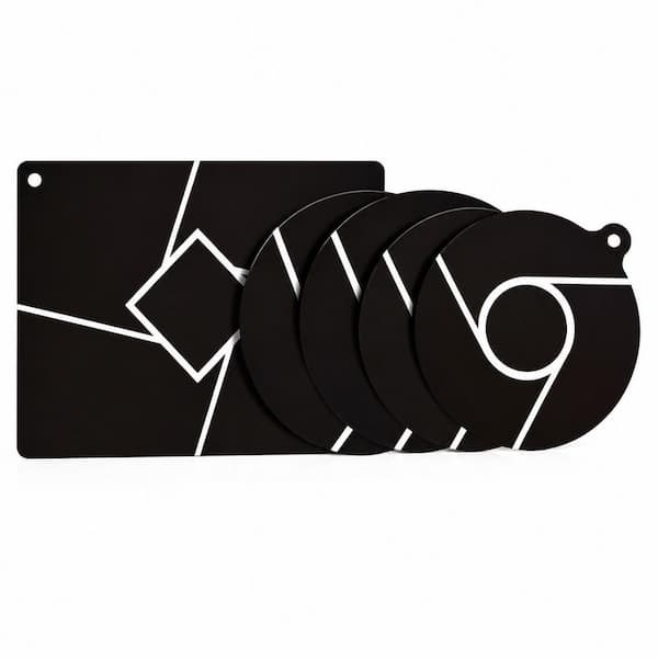 Black Silicone Induction Cooktop Protector Mat Set, Heat Resistant, Non-Slip, Reusable, 5 Pack