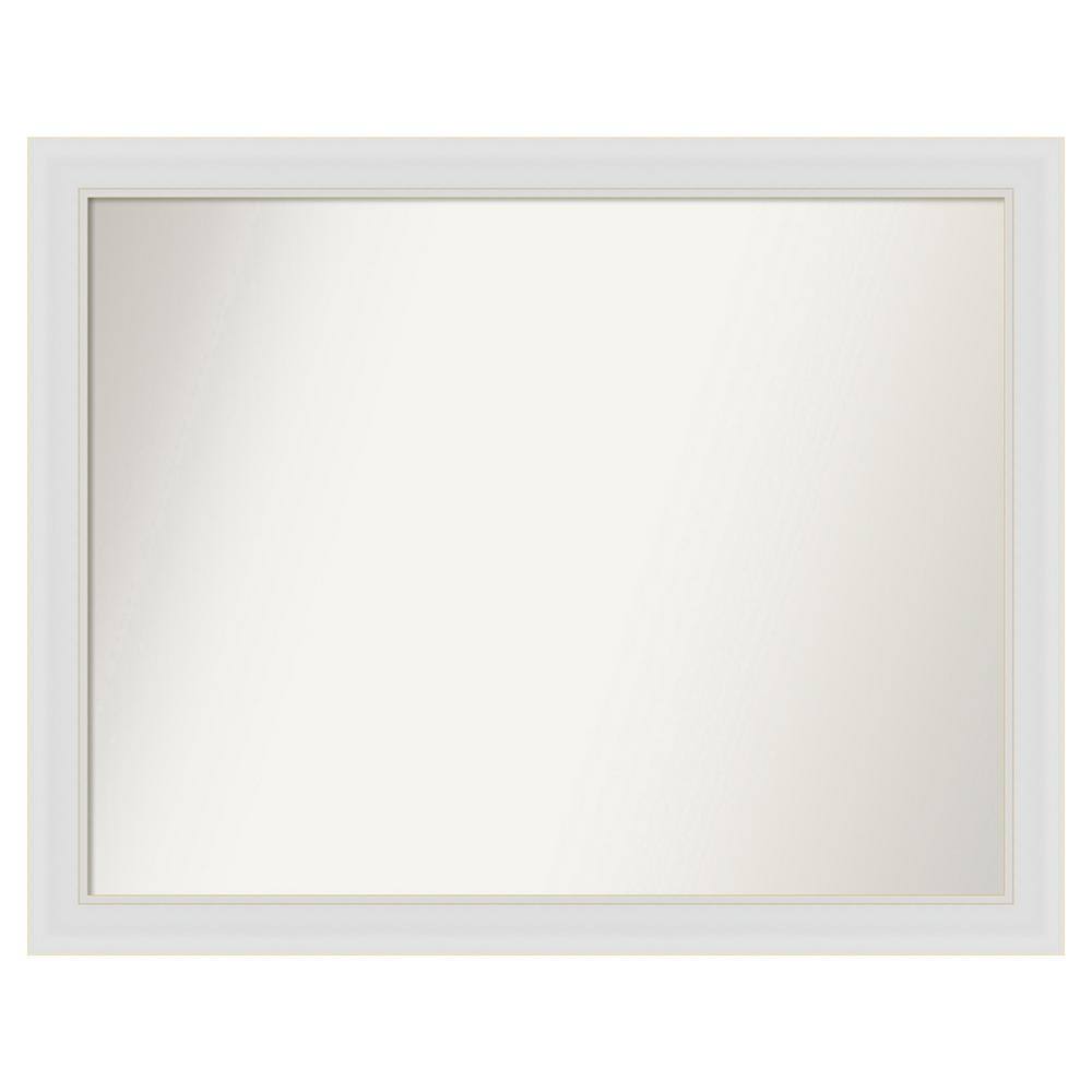 Flair Soft White Narrow 38 in. x 30 in. Custom Non-Beveled Satin Recyled Polystyrene Bathroom Vanity Wall Mirror price history on PriceWatchPro