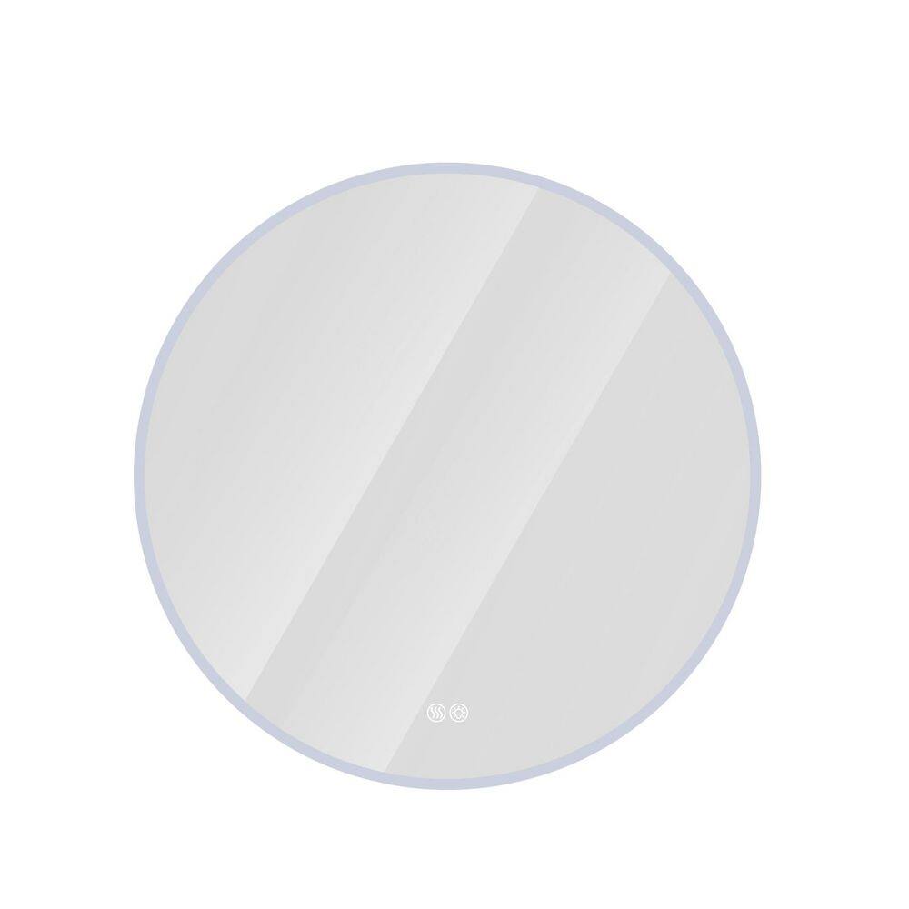 32 in. W x 32 in. H Round Frameless LED Wall Bathroom Vanity Mirror in Silver price history on PriceWatchPro