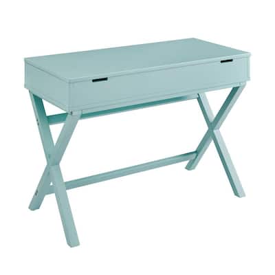 Peggy 42 in. Rectangular Turquoise Wood Office Standing Desk with Lift-Top