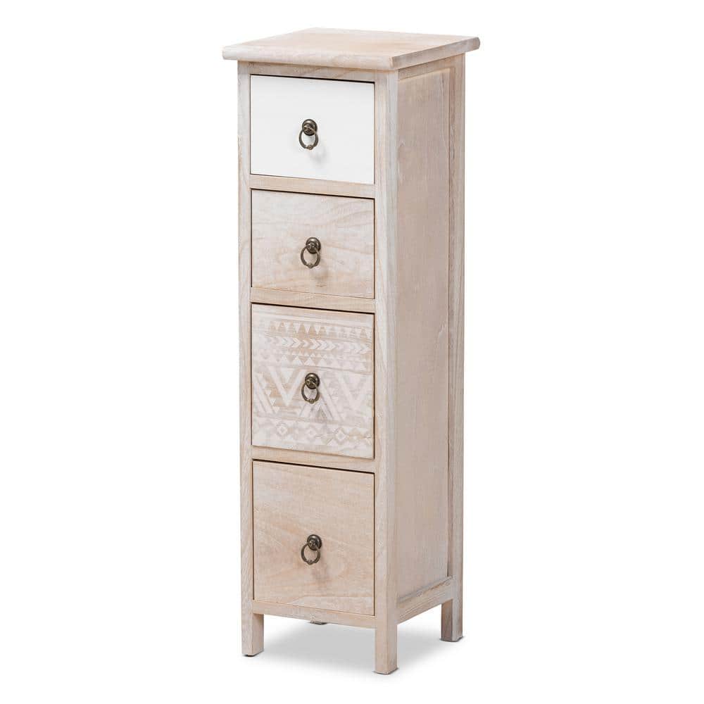 Seanna Multi-Colored Wood and Metal 4-Drawer Storage Unit