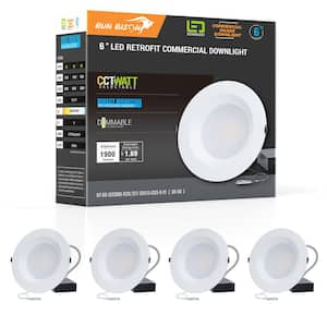 6 in. CCT and Wattage Selectable New Construction or Remodel IC Rated Integrated LED Commercial Downlight(4-Pack)