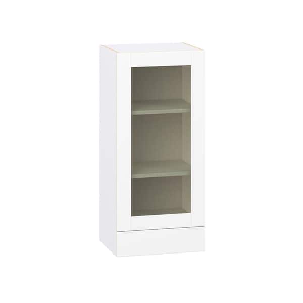 Timberline 18 in. W x 14 in. D x 40 in. H Assembled Glass Door Diagonal Corner Wall Kitchen Cabinet in Bright White
