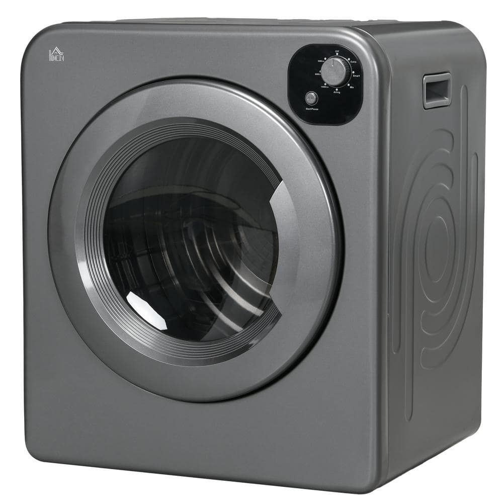 3.2 cu. ft. 120V 1300W Ventless Front Load Portable Electric Dryer in Gray with Intelligent Drying, Stainless Steel Drum