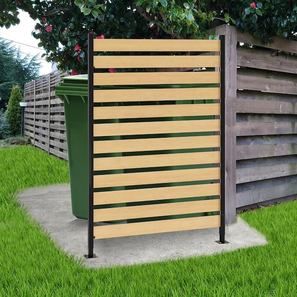 Air Conditioner Fence 1-Panel 38 in. W x 60 in. H Privacy Screens Fence Panels with Metal Stakes Wood Privacy Fence