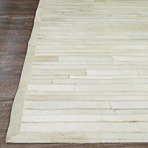 Chalet Plank Ivory 3 ft. x 5 ft. Stripe Indoor Area Rug
