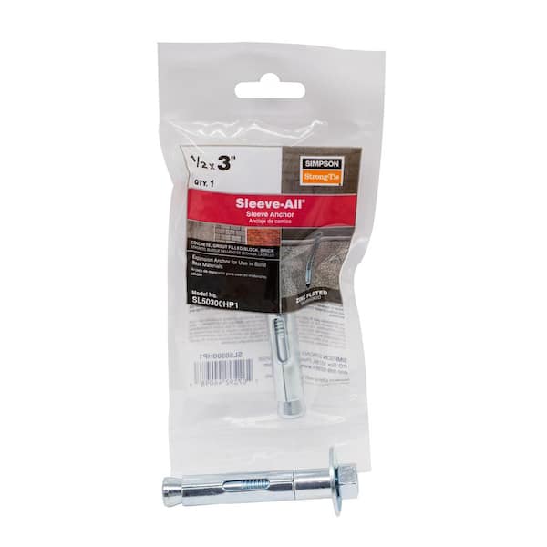 Simpson Strong-Tie Sleeve-All 1/2 in. x 3 in. Hex Head Zinc-Plated Sleeve Anchor