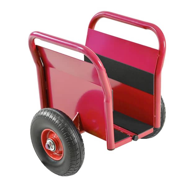 maocao hoom Heavy Duty Drywall Cart, Load Capacity 1000 lbs., All-Terrain Movement for Heavy Drywall Sheet & Door Material (Red)