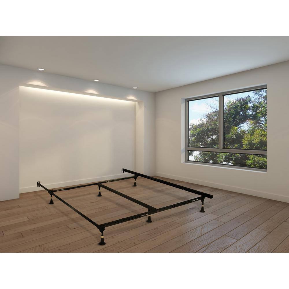 King Size Metal Lev-R-Lock Adjustable Bed Frame with Headboard